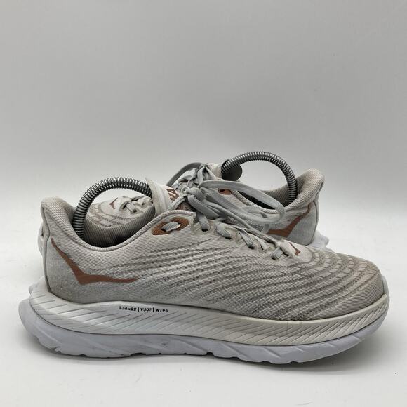 Womens Size 8.5B Hoka One One Mach 5 White Copper Running Comfort Walking Shoes - Picture 6 of 8